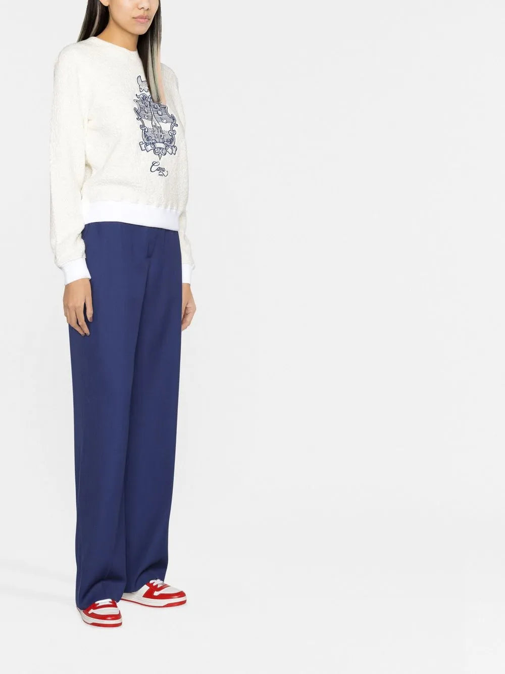 wide-leg tailored trousers