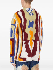 abstract-pattern cardigan