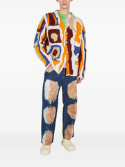 abstract-pattern cardigan
