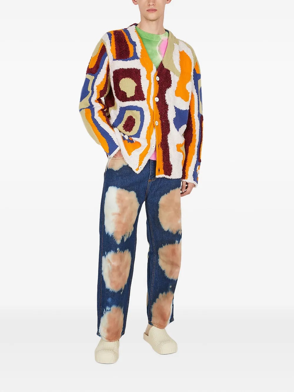 abstract-pattern cardigan