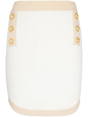 button-embellished knitted miniskirt