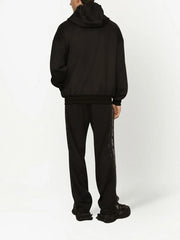 logo-plaque reversible hooded jacket