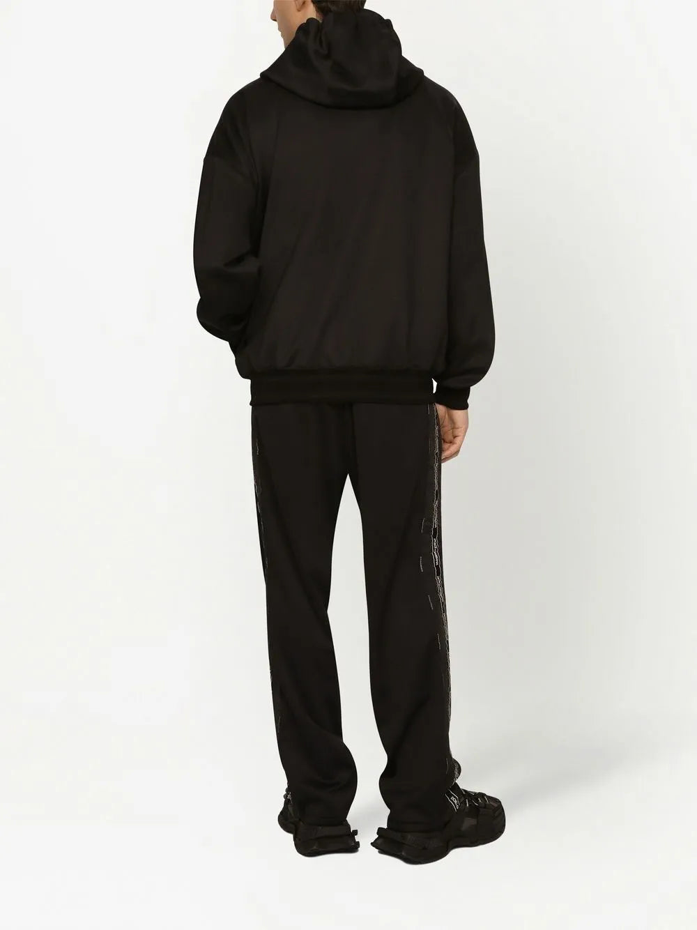 logo-plaque reversible hooded jacket