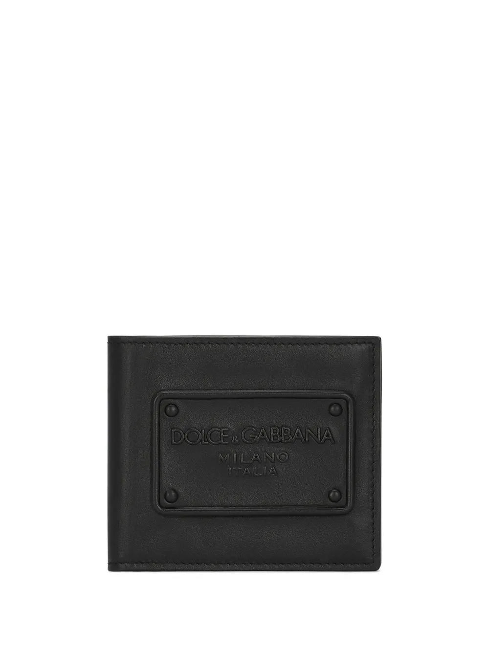 logo-embossed leather bifold wallet