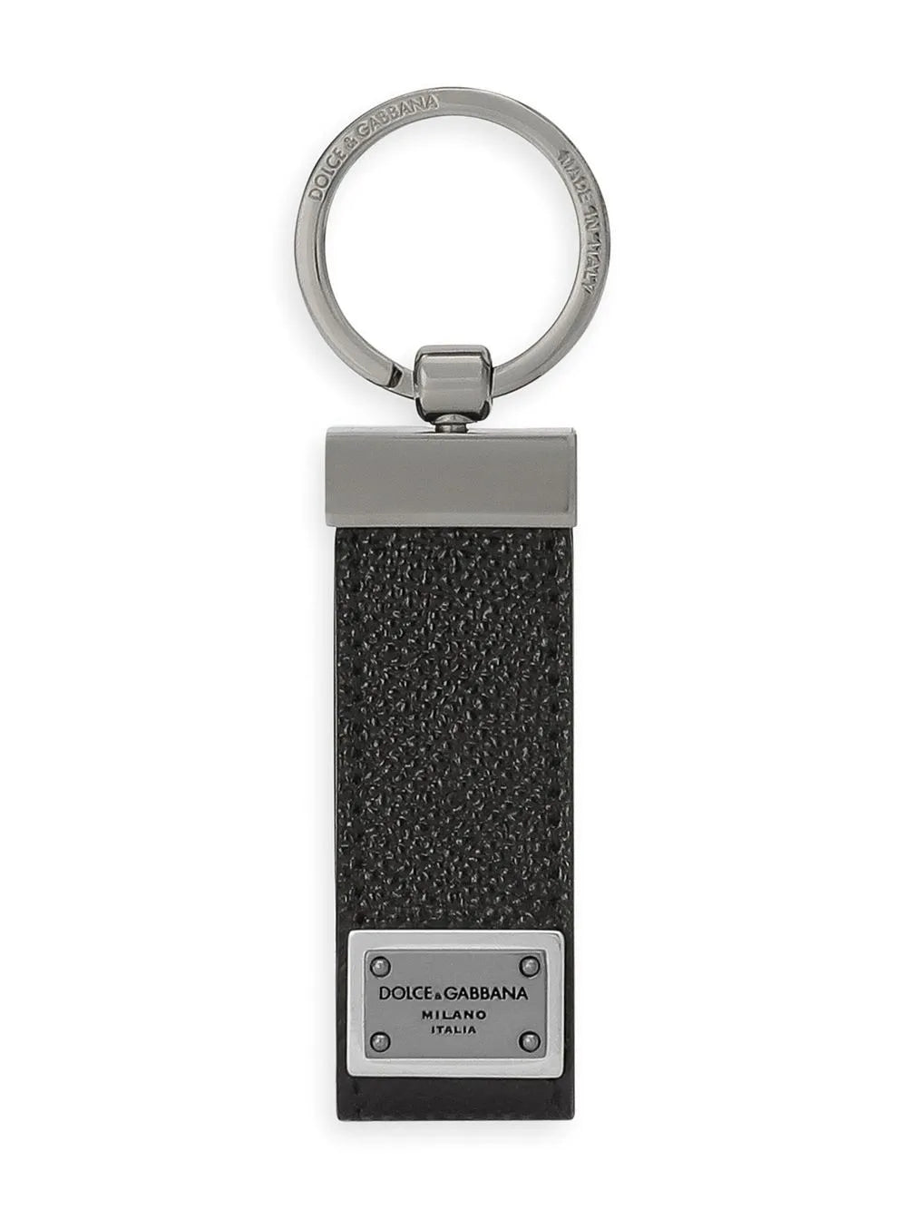 logo-tag leather keyring