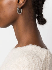 logo round earrings
