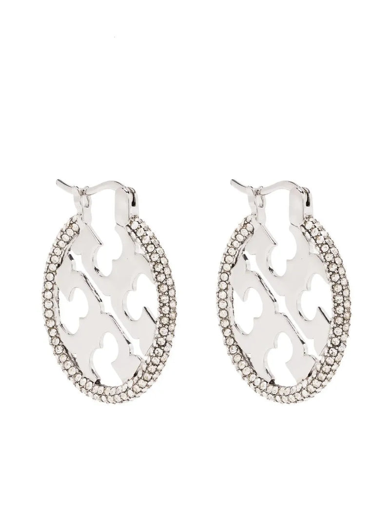 logo round earrings