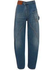 oversized twisted wide-leg jeans
