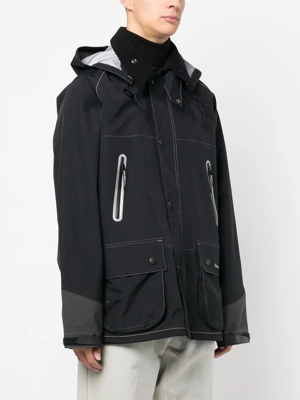logo print hooded jacket