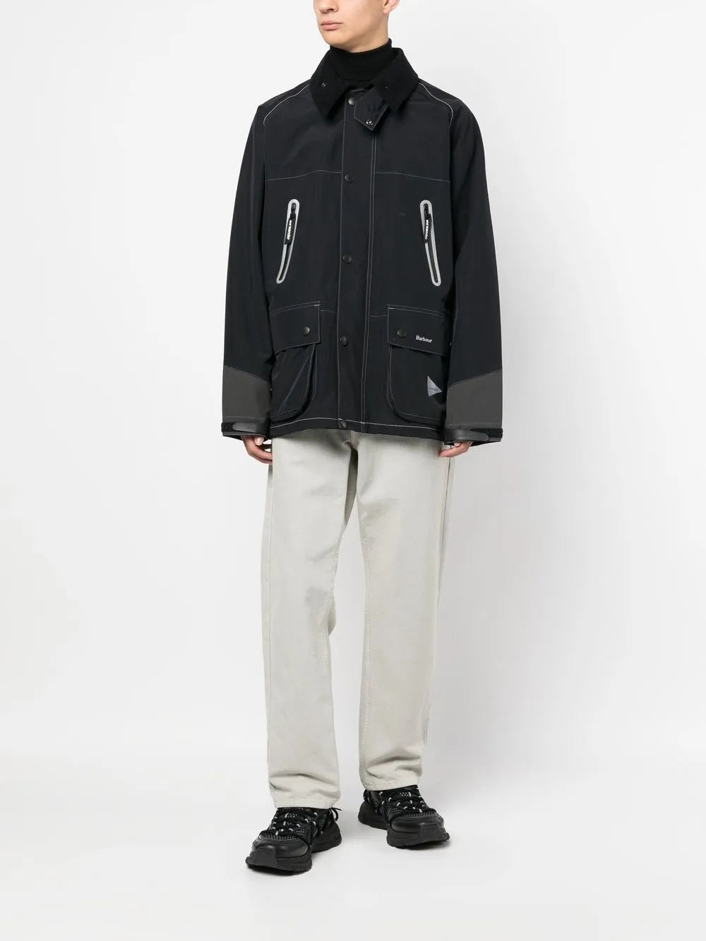logo print hooded jacket