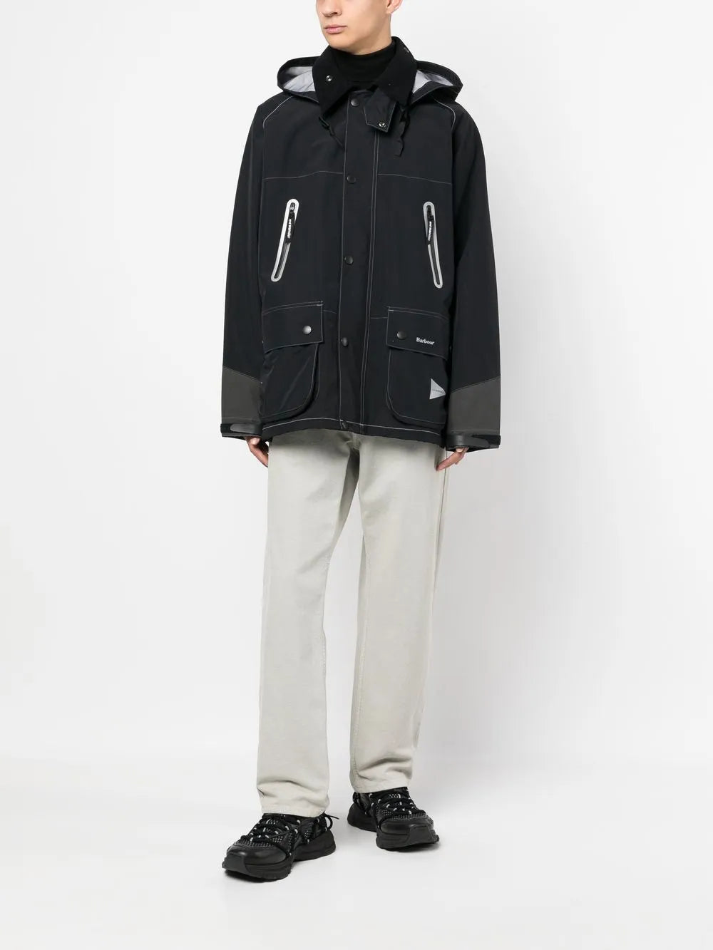 logo print hooded jacket