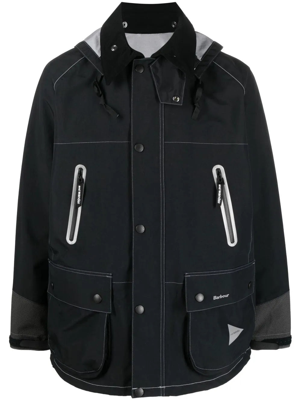 logo print hooded jacket