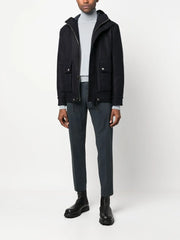feather-detail chino trousers