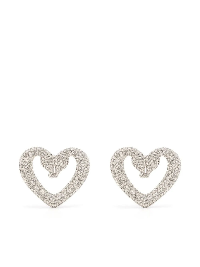 Una crystal-embellished clip earrings