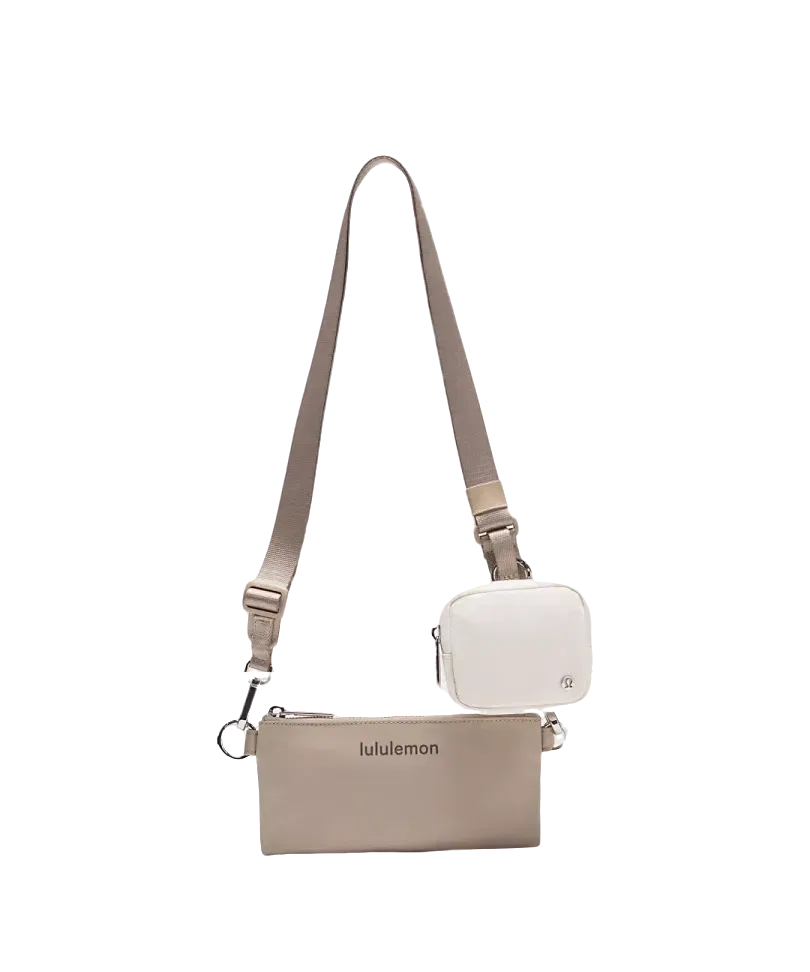 Lululemon Dual-Pouch Sling Sheer Oak/Light Ivory/Lava Cake