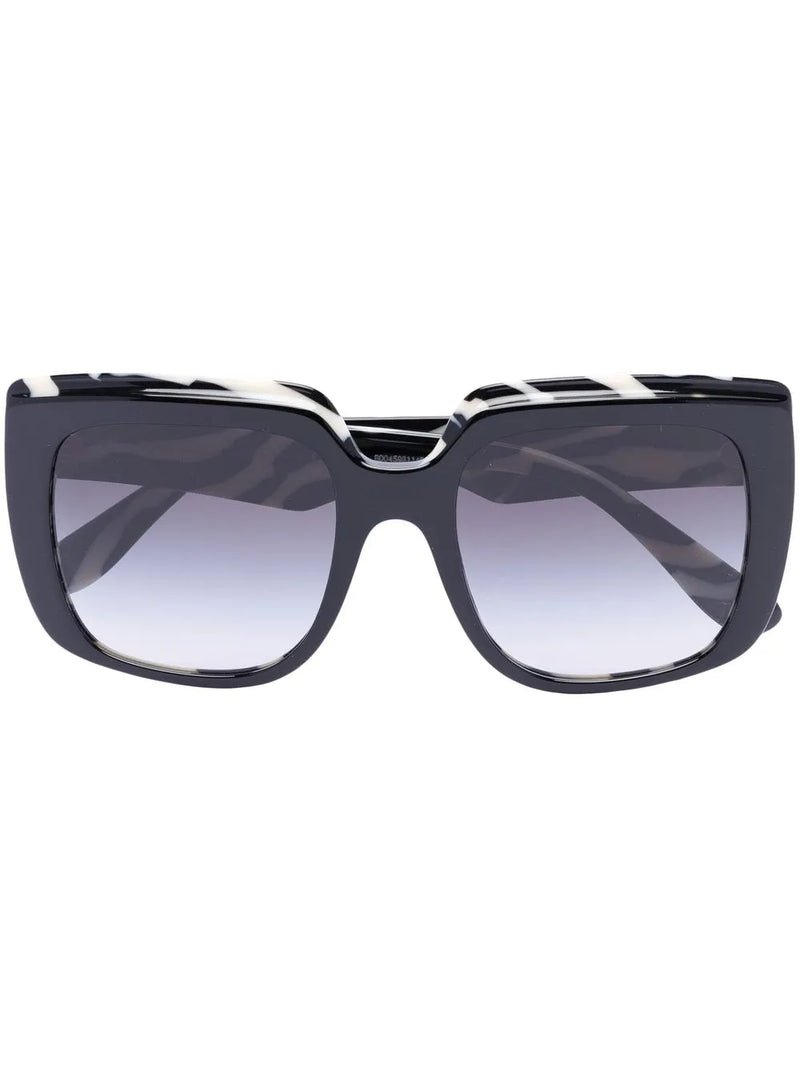 Zebra oversized square-frame sunglasses