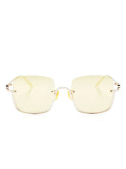 square mirrored-lense sunglasses