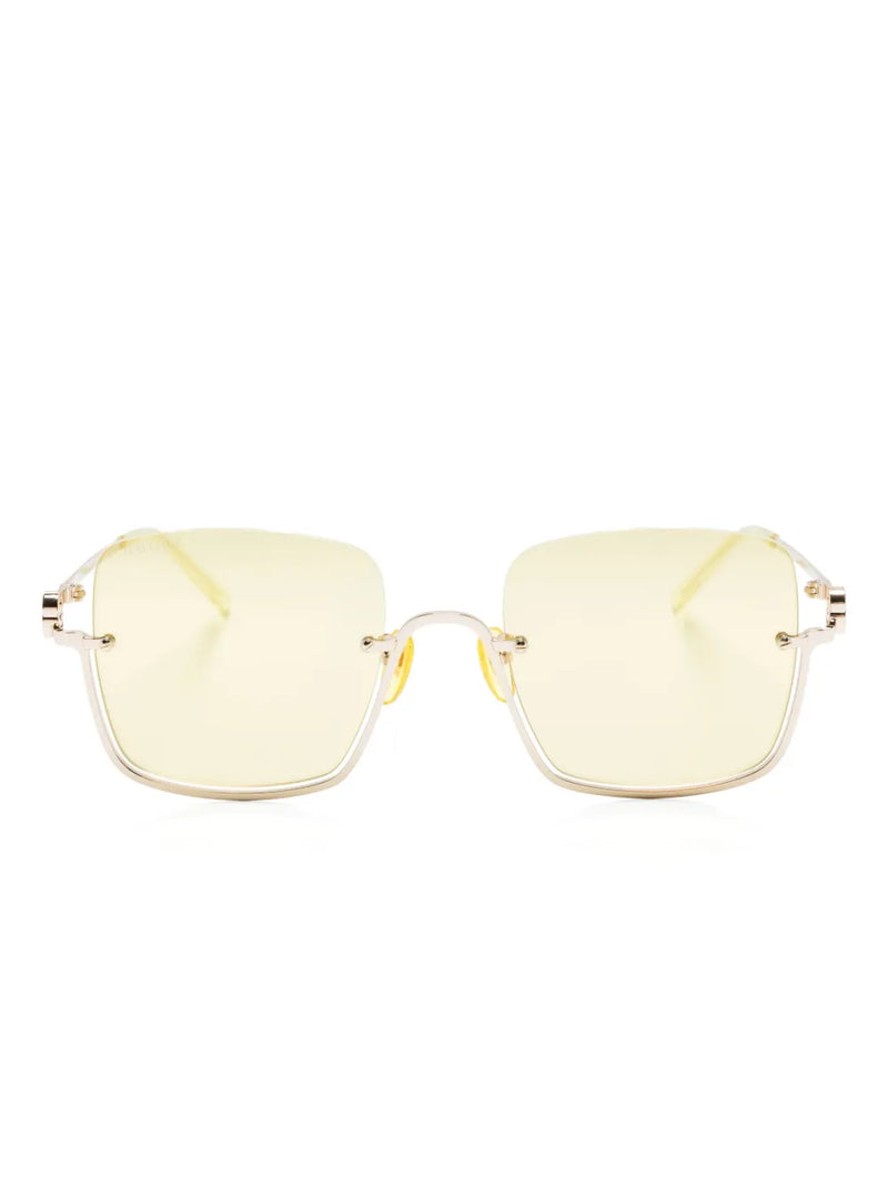square mirrored-lense sunglasses
