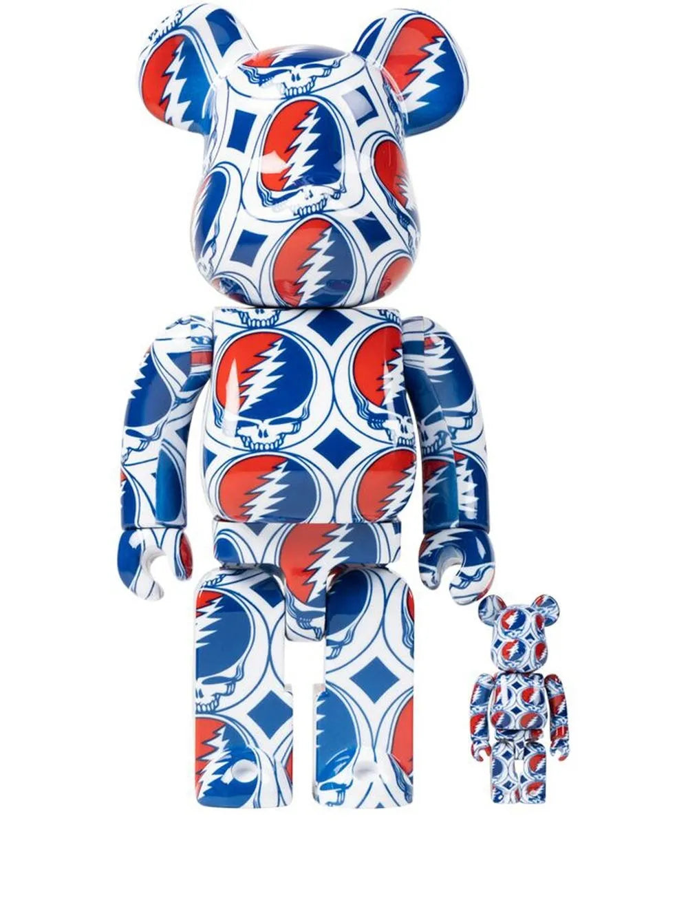 x Grateful Dead Steal Your Face BE@RBRICK 100% and 400% figure set