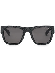 square-frame crystal-embellishment sunglasses