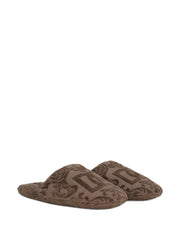 logo-embroidered slippers