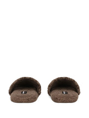 logo-embroidered slippers