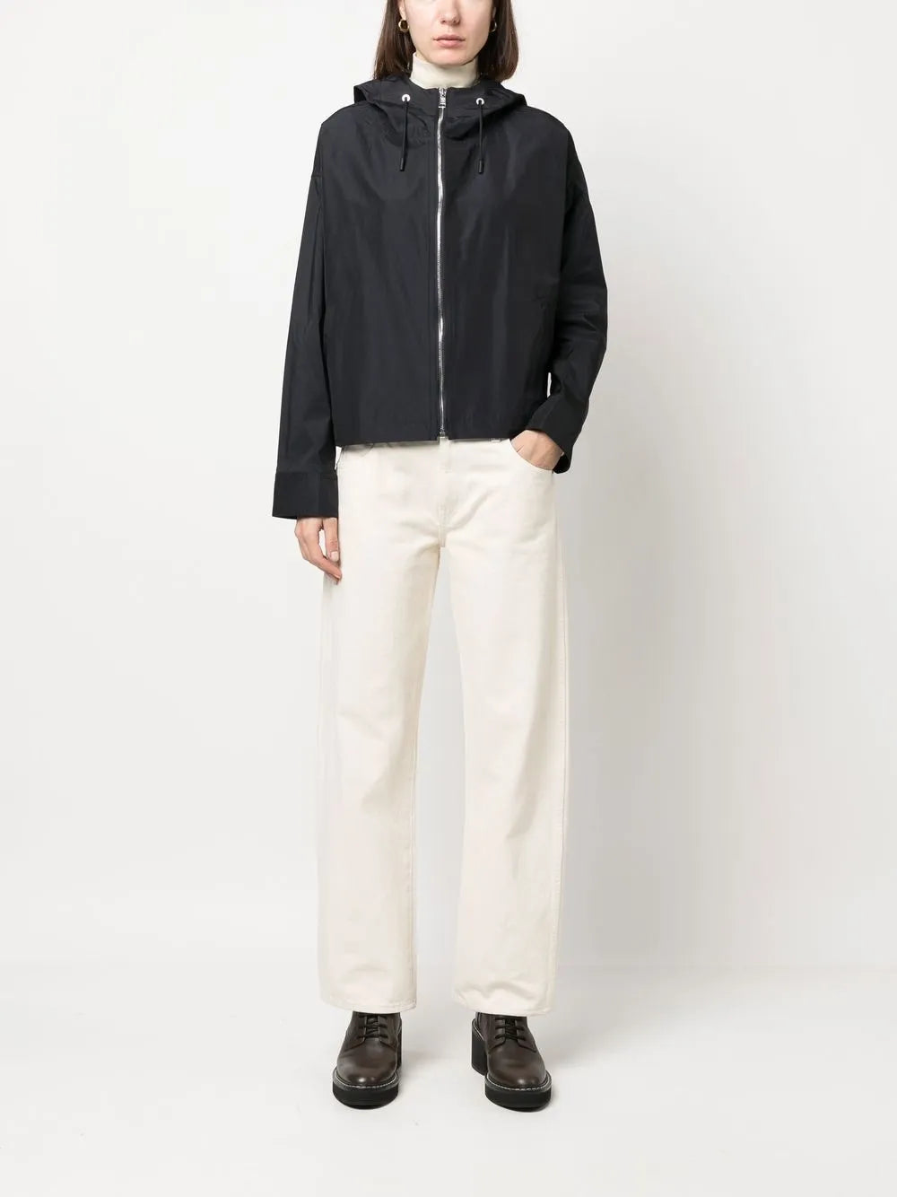 zip-up hooded jacket