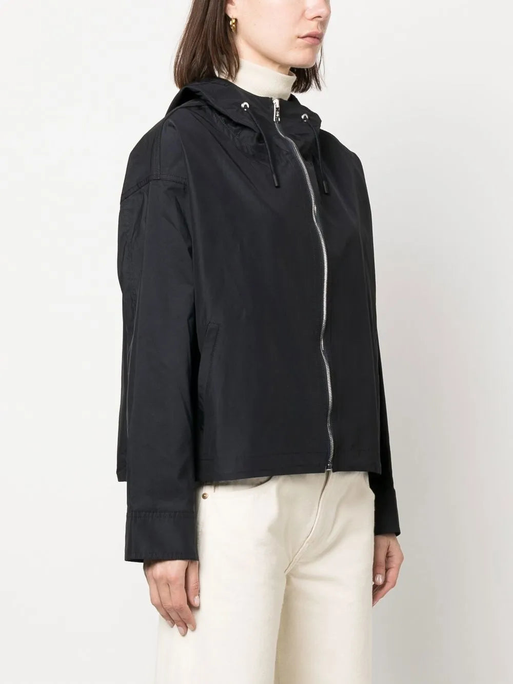 zip-up hooded jacket