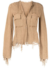 cropped button-up cardigan