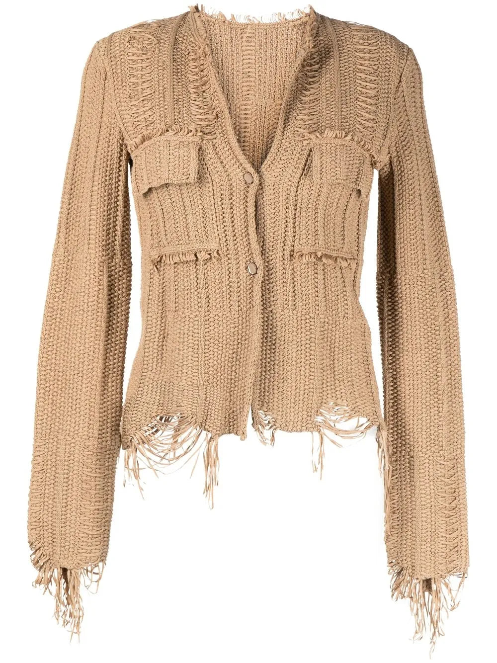 cropped button-up cardigan