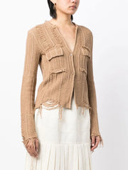 cropped button-up cardigan
