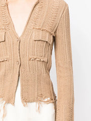 cropped button-up cardigan