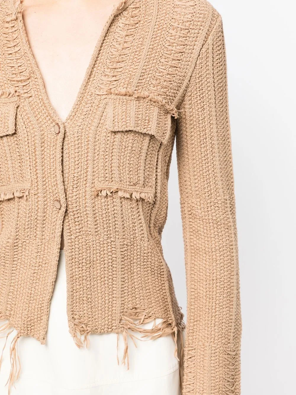 cropped button-up cardigan