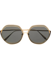 rounded hexagonal-frame sunglasses