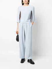pleat-detail straight-leg trousers