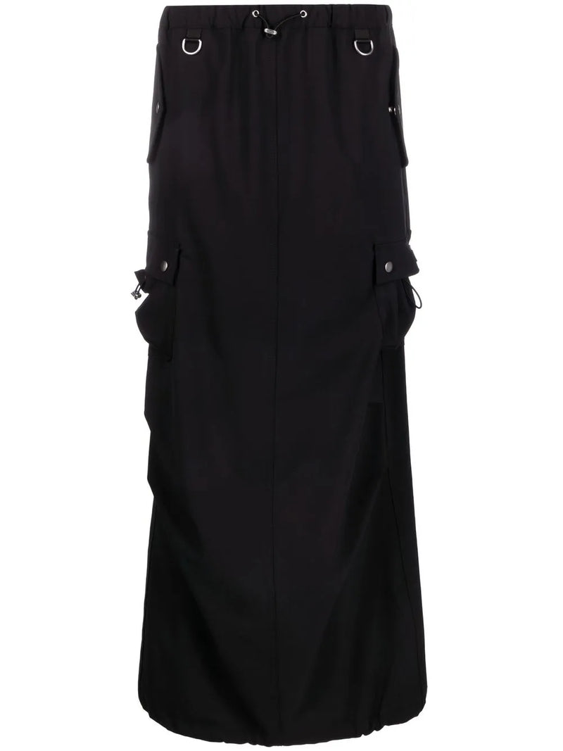 tailored cargo maxi skirt