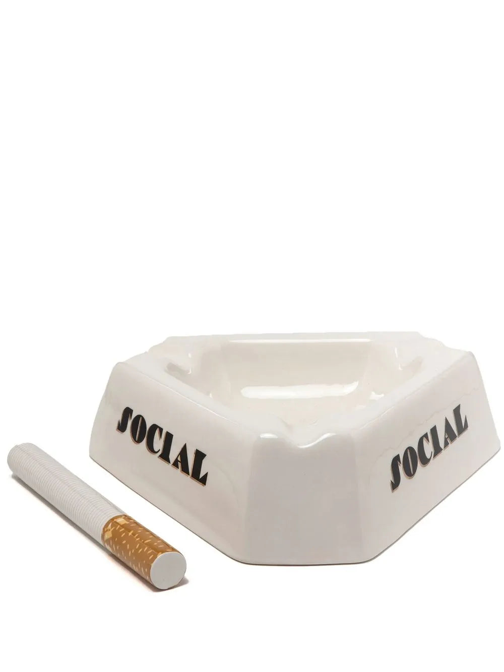 slogan-print porcelain ashtray