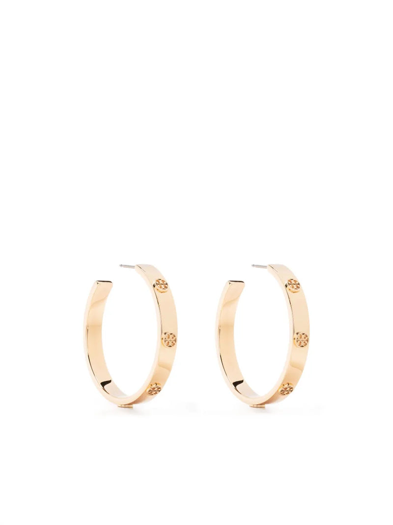 embossed-logo hoop earrings