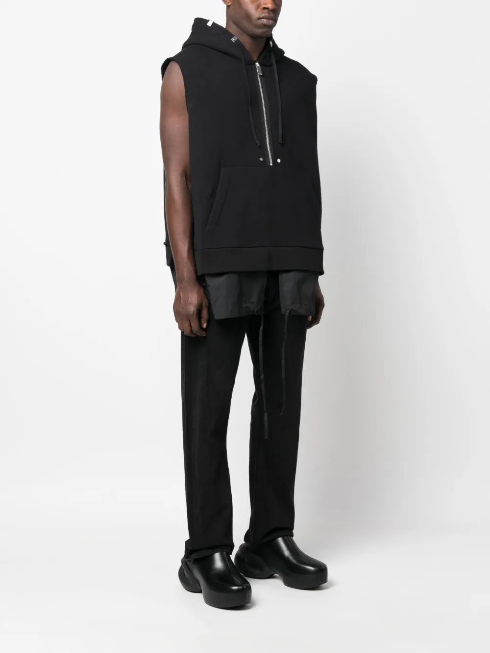 half-zip fastening sleeveless Hoodie