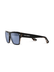 tortoiseshell-detail mirrored-lense sunglasses