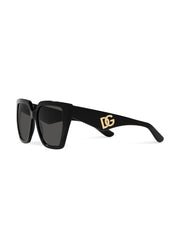 square-frame logo-arm sunglasses