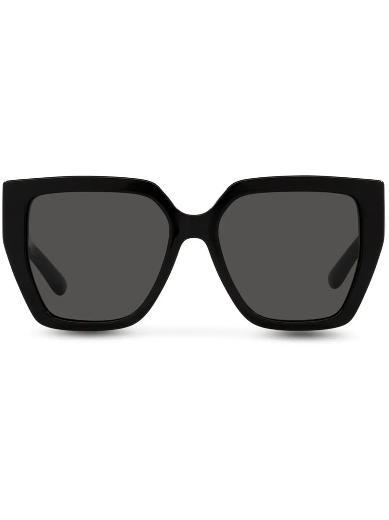 square-frame logo-arm sunglasses