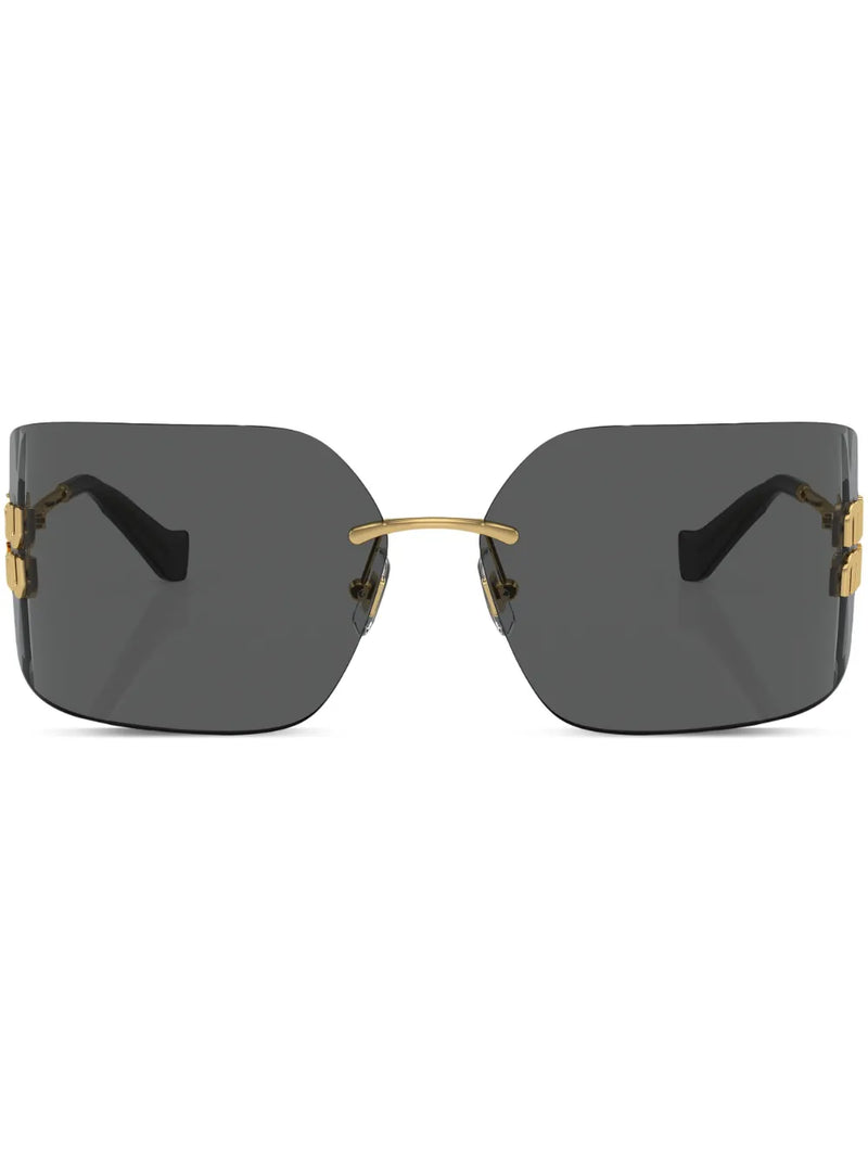 logo-plaque frameless sunglasses