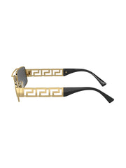 Greca-detail rectangle-frame sunglasses