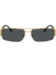 Greca-detail rectangle-frame sunglasses