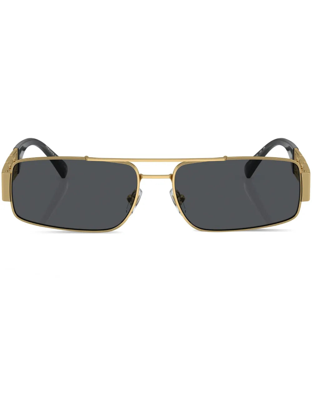 Greca-detail rectangle-frame sunglasses