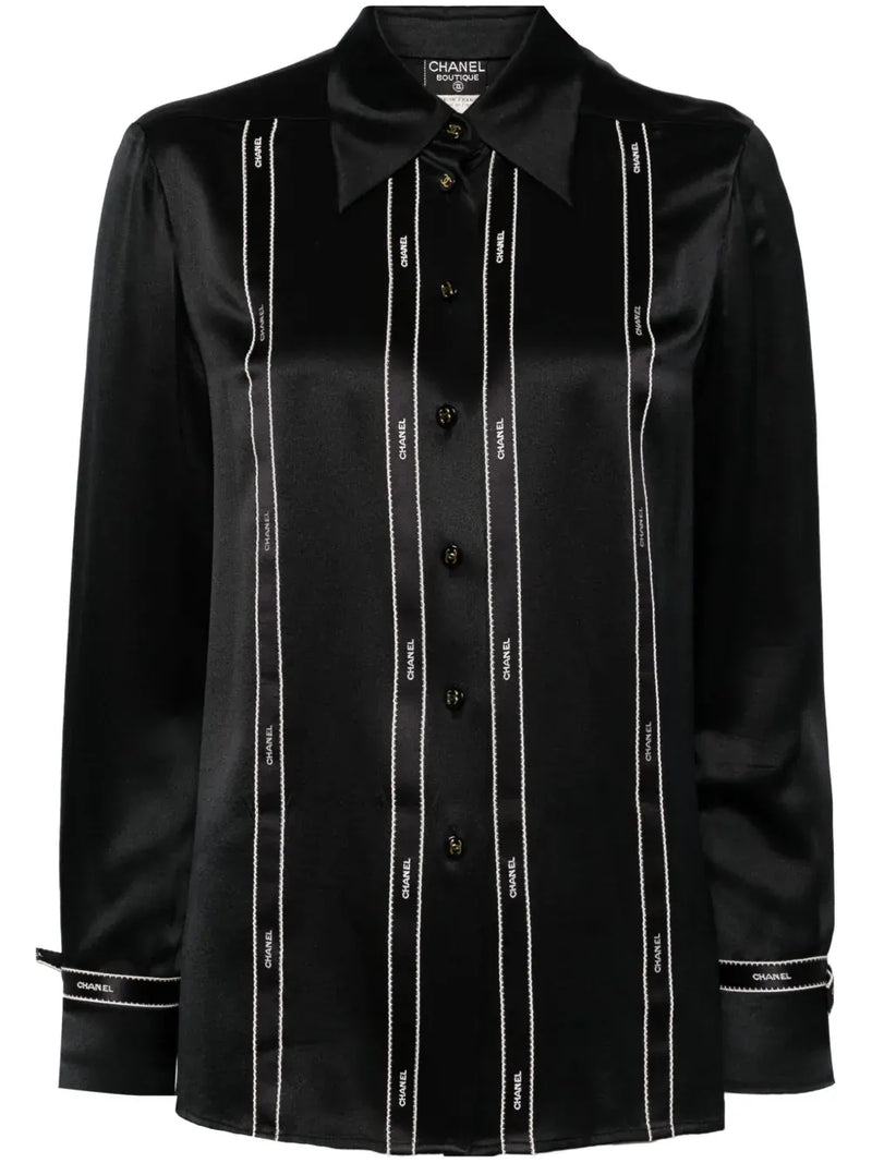 1994 logo-print silk shirt