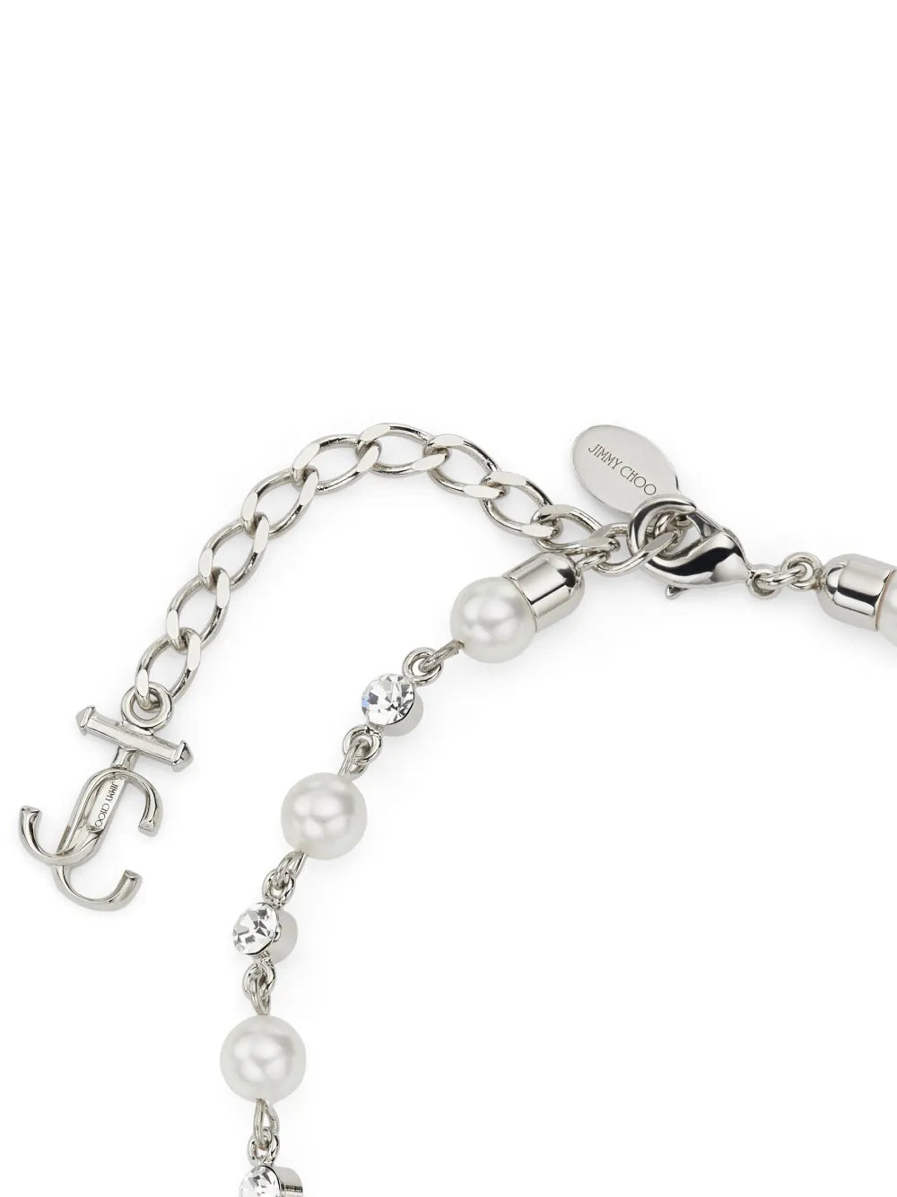 logo-charm pearl-detail anklet