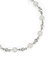 logo-charm pearl-detail anklet