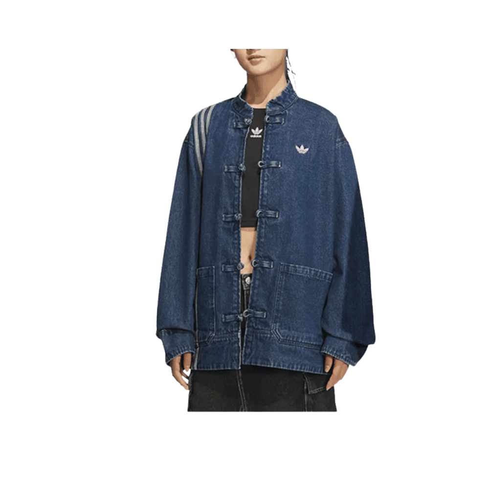 adidas CTT Oversized Chinese Track Top 3.0 Jacket Medium Blue Denim